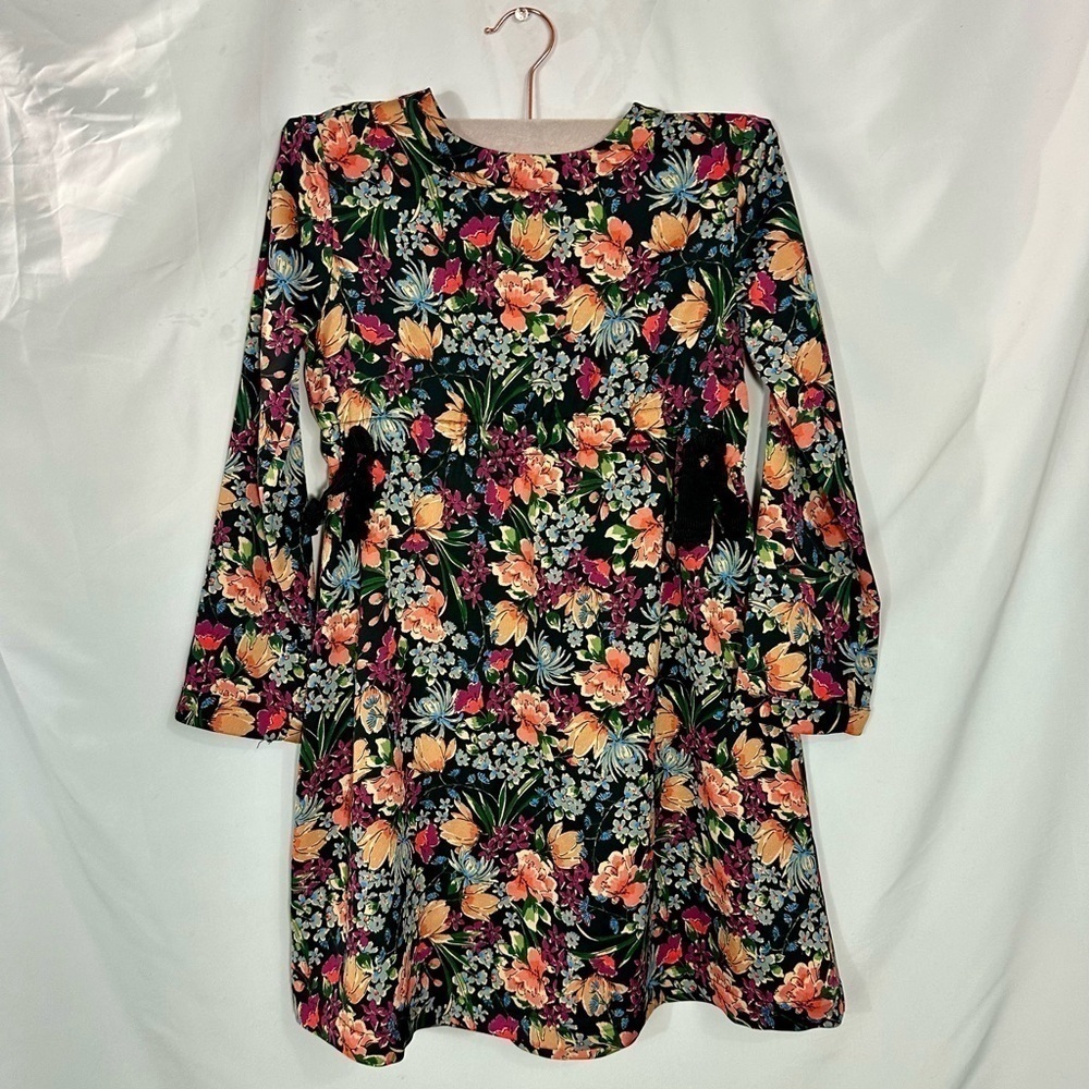 Zara girls soft collection floral long sleeve dress size 10